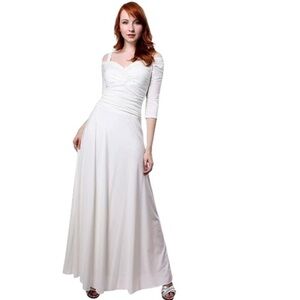 EVANESE Women's Elegant Slip On Long Formal Evening Dress with 3/4 Sleeves